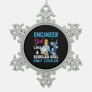 Ornement Flocon De Neige Ingénieur Fier Ingénieur Fille