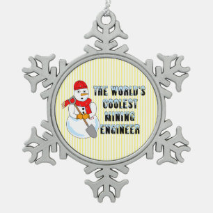 Ornement Flocon De Neige Ingénieur minier le plus froid Snowman