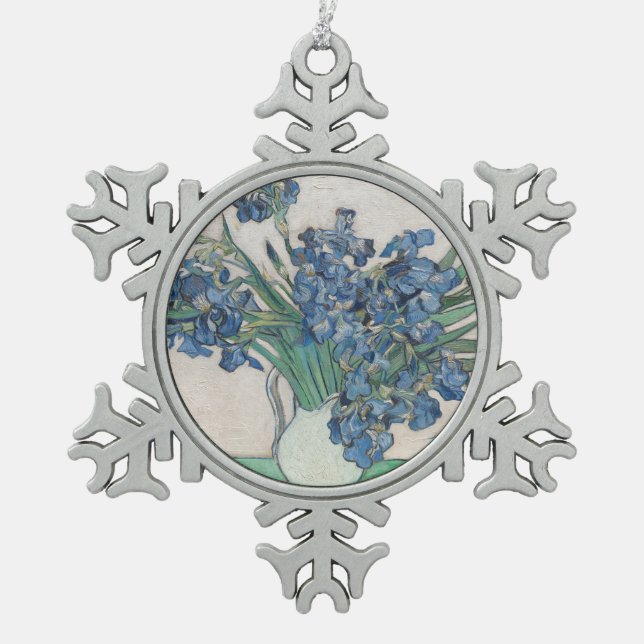 Ornement Flocon De Neige Irises par van Gogh : (Devant)