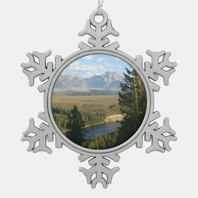Ornement Flocon De Neige Jackson Hole Mountains et River (Devant)