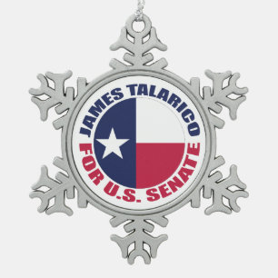 Ornement Flocon De Neige James Talarico pour le Sénat américain Texas