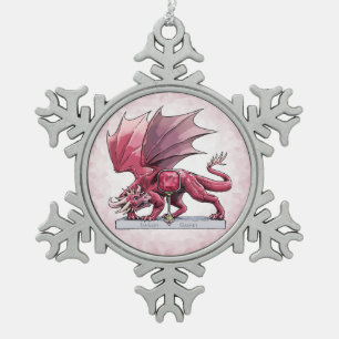 Ornement Flocon De Neige Janvier Birthstone Dragon - Garnet