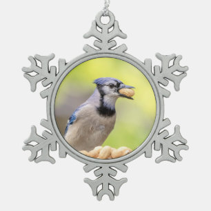 Ornement Flocon De Neige Jay bleu avec arachide