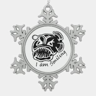 Ornement Flocon De Neige Je suis Anglerfish souriant