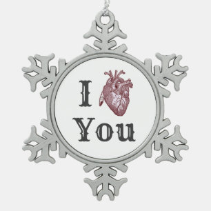 Ornement Flocon De Neige Je t'ai coeur