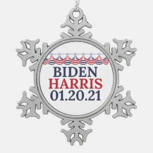 Ornement Flocon De Neige Joe Biden Kamala Harris Fête de l'Inauguration