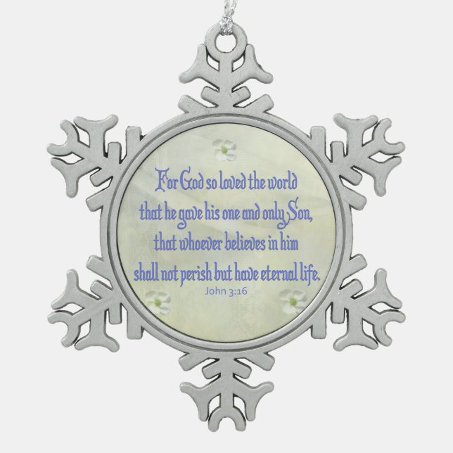Ornement Flocon De Neige John 3:16 (Devant)