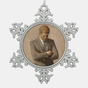 Ornement Flocon De Neige John Kennedy Portrait de la Maison-Blanche préside