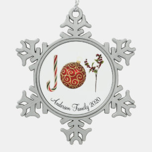 Ornement Flocon De Neige Joie personnalisée sucre de canne ornement saint