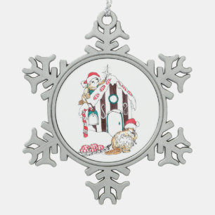 Ornement Flocon De Neige Joli chalet de castor Décor de Noël Faune