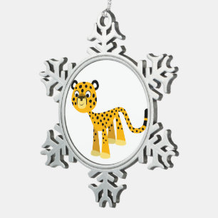 Ornement Flocon De Neige Joli Dessin Dessin Cheetah Ornament en Eau
