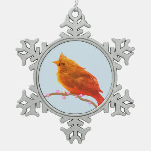 Ornement Flocon De Neige Joli petit oiseau