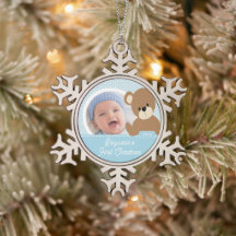 Jolie photo de Noël de bébé ours pour son premier