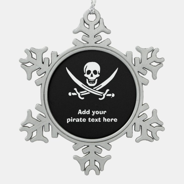Ornement Flocon De Neige Jolly roger drapeau pirate (Devant)