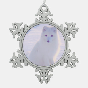 Ornement Flocon De Neige Jote Alaska Arctic Winter Fox Photo Conçu