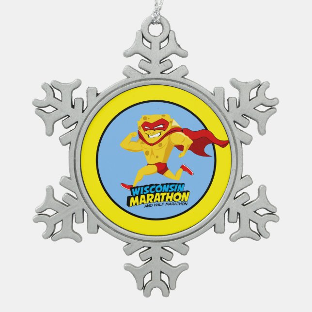 Ornement Flocon De Neige Jour de course de marathon du Wisconsin (Devant)