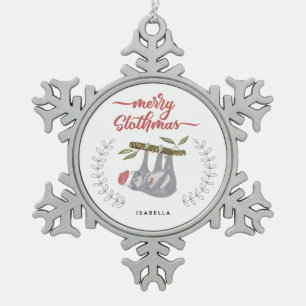 Ornement Flocon De Neige Joyeuse paresse accrochante personnalisée mignonn