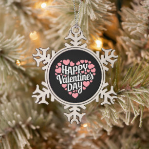 Ornement Flocon De Neige Joyeuse Saint Valentin drôle Cœur Amour Valentin 