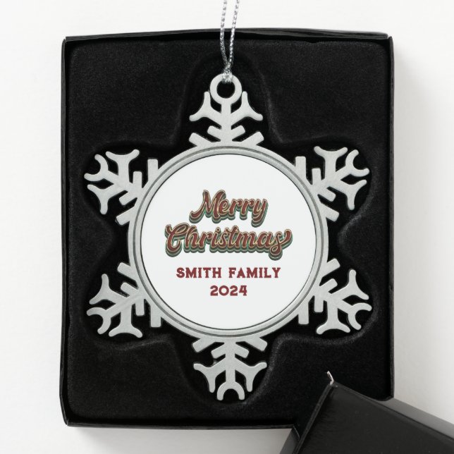 Ornement Flocon De Neige Joyeux Noël - Correspondance familiale (Boîte)