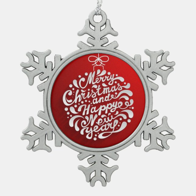 Ornement Flocon De Neige Joyeux Noël de l'aube (Devant)