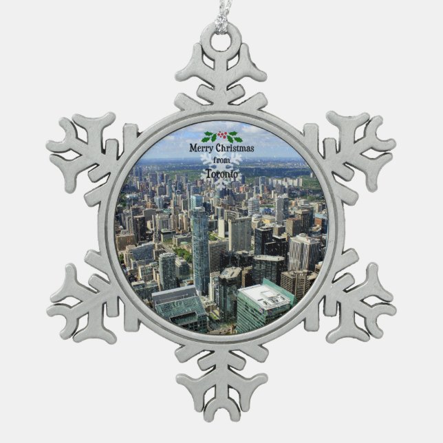 Ornement Flocon De Neige Joyeux Noël de Toronto, (Devant)