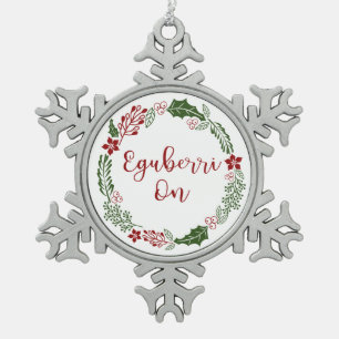 Ornement Flocon De Neige Joyeux Noël en Eguberri basque le