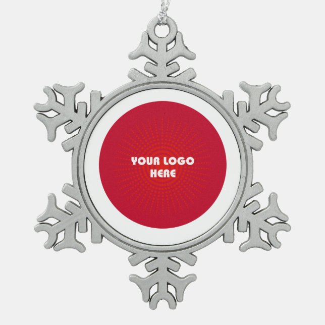 Ornement Flocon De Neige Joyeux Noël. Logo de l'entreprise personnalisée Fl (Devant)