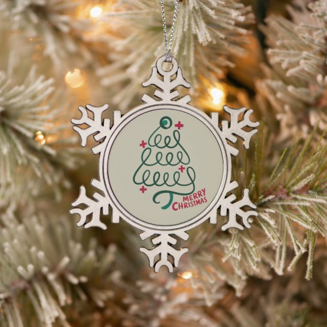 Ornement Flocon De Neige Joyeux Noël Stethoscope CNA Travailleur Médicale (Arbre)