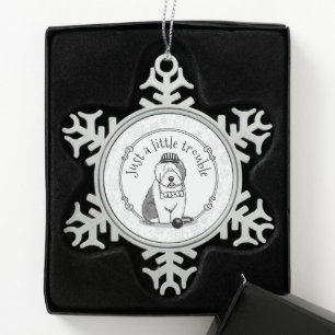 Ornement Flocon De Neige Juste un petit problème Vieux anglais Sheepdog Gre