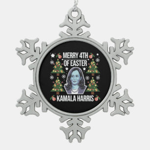 Ornement Flocon De Neige Kamala Harris Noël Santa Joyeux 4ème de Pâques