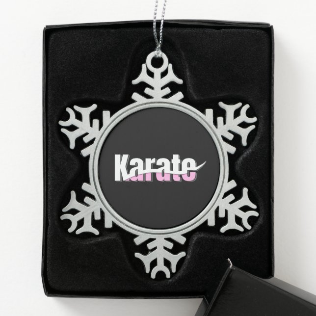Ornement Flocon De Neige Karate Martial Arts Girl Rose (Boîte)