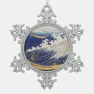 Ornement Flocon De Neige Katsushika Hokusai. vagues