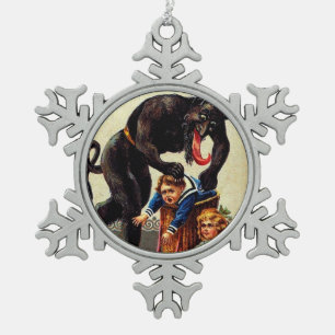 Ornement Flocon De Neige Krampus Enfants en panier Noël Noël Noël Noël Noël