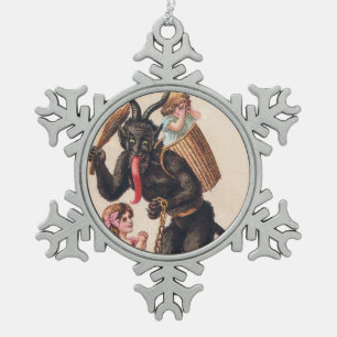 Ornement Flocon De Neige Krampus Filles bienveillantes Noël Vintage