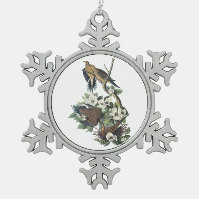 Ornement Flocon De Neige La colombe en deuil par Audubon (Devant)