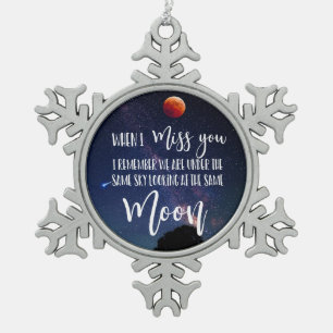 Ornement Flocon De Neige la lune quand tu me manques la famille de longue d