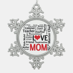 Ornement Flocon De Neige La maman est amour - le jour de mère ou
