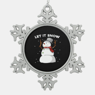 Ornement Flocon De Neige Laisser neiger drôle Snowman Noël Noël Noël Noël