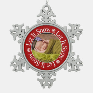 Ornement Flocon De Neige Laisser neiger Modèle photo Flocon de neige Noël S