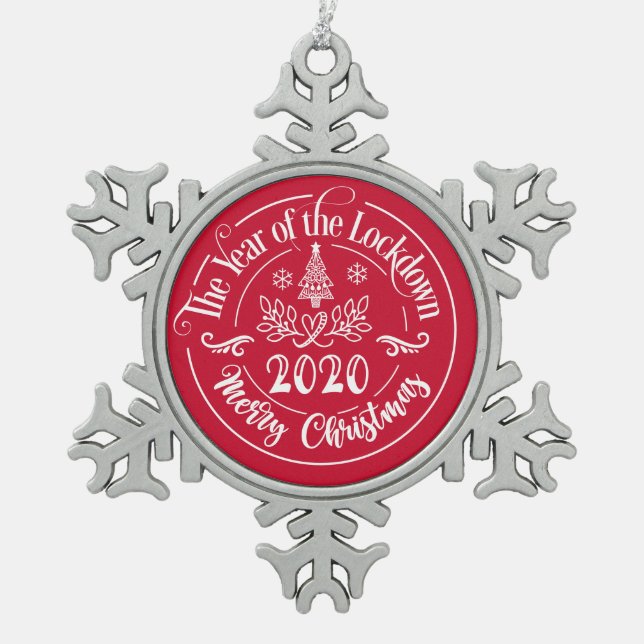 Ornement Flocon De Neige L'Année Du Verrouillage 2020 Drôle Noël (Devant)