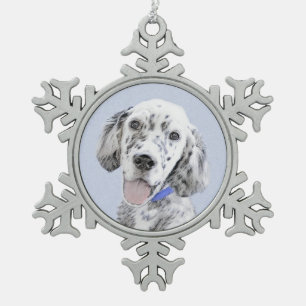 Ornement Flocon De Neige L'art du chien peintre Blue Belton