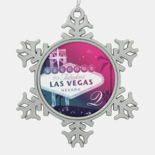 Ornement Flocon De Neige Las Vegas coloré épousant le souvenir de