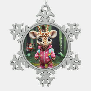 Ornement Flocon De Neige "L'aventure forestière de la Giraffe"