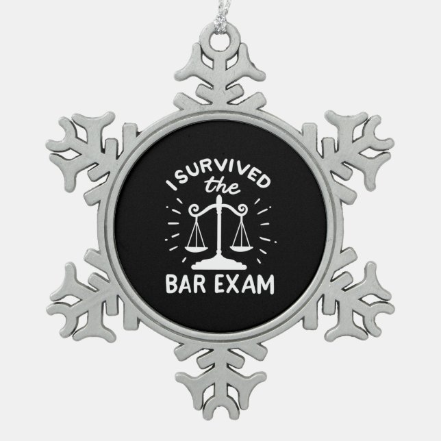 Ornement Flocon De Neige L'Avocat A Survécu À L'Examen Bar (Devant)