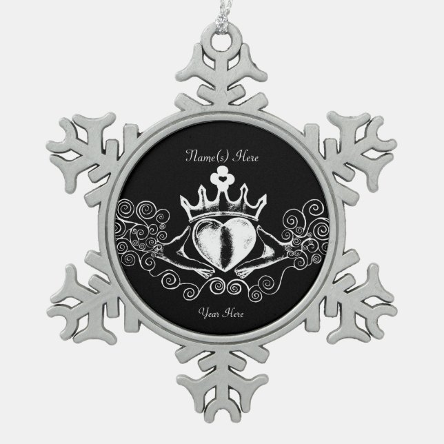 Ornement Flocon De Neige Le Claddagh (blanc) (Devant)