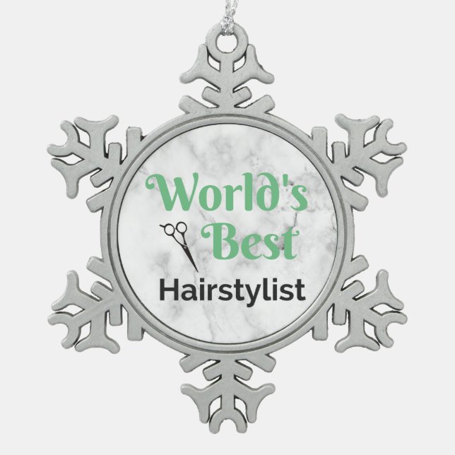 Ornement Flocon De Neige Le meilleur coiffeur du monde (Devant)