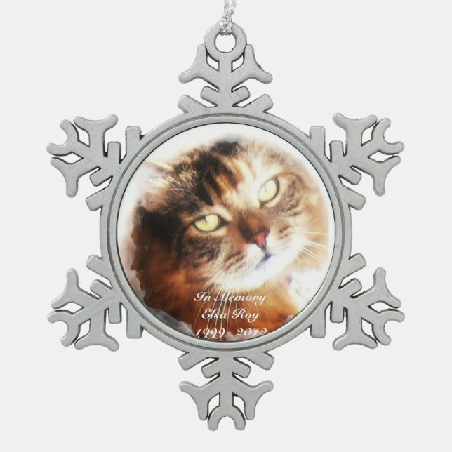 Ornement Flocon De Neige le mémorial d'animal familier ajoutent votre (Devant)