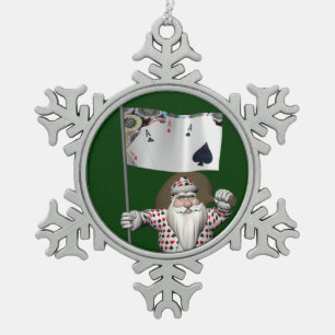 Ornement Flocon De Neige Le Père Noël Aime Jouer Au Poker