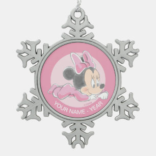 Ornement Flocon De Neige Le premier rose de Noël de Minnie Baby Ajouter v