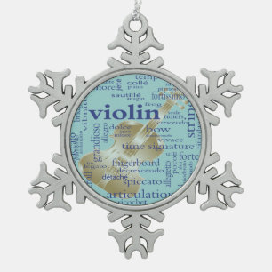 Ornement Flocon De Neige Le violon exprime l'ornement de flocon de neige
